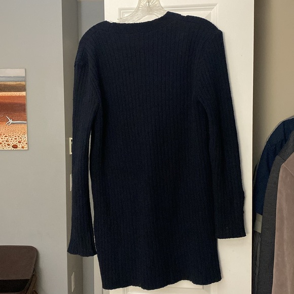 Gold buttoned rib knit cardigan sweater - Picture 6 of 6